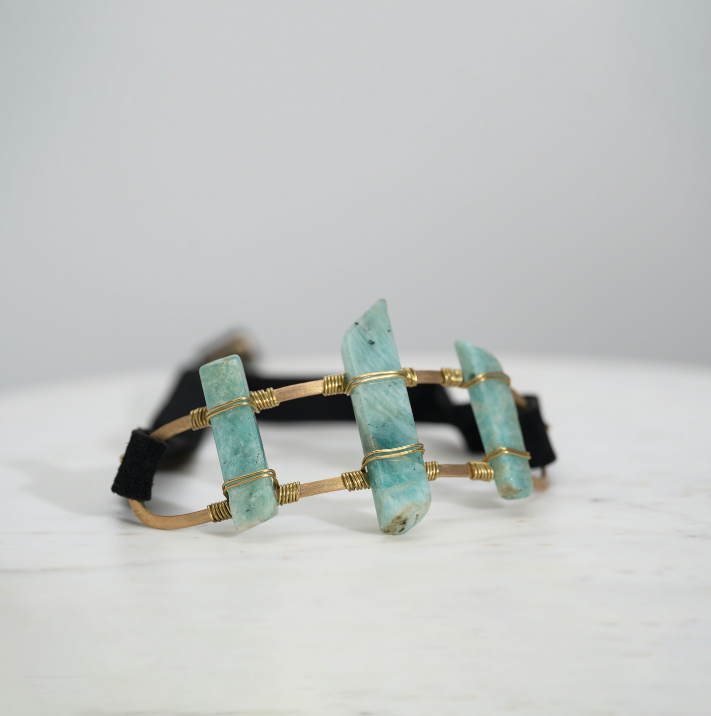 Triple Jade Stone Black Hat Band