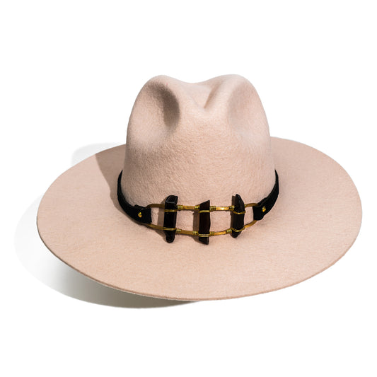 Triple Agatha Stone Black Hat Band